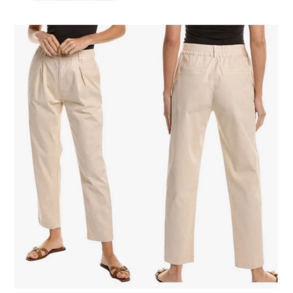 NEW Michael Stars size M Penny Pant Tan Pleated Front Tan Pants Elastic Waist